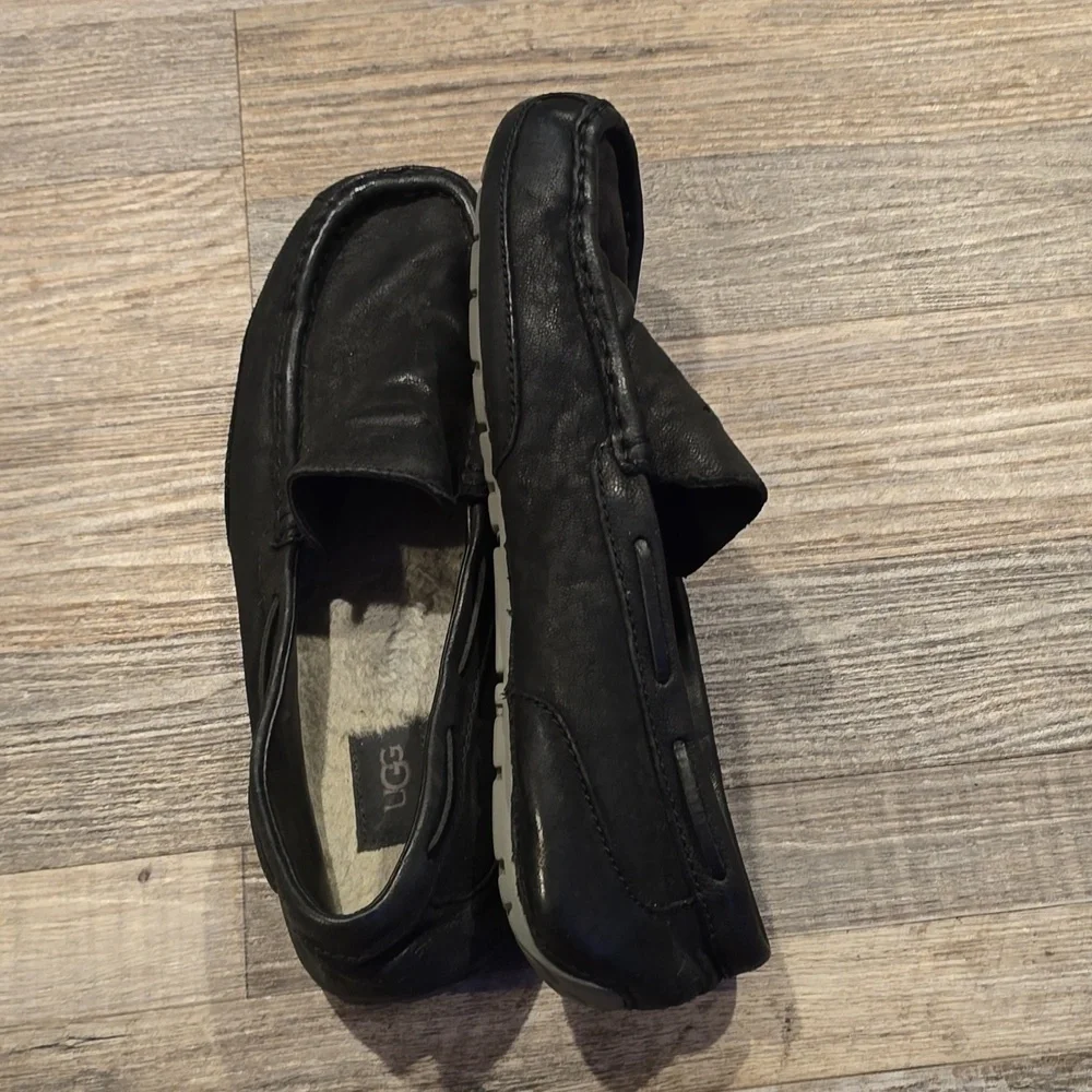 UGG Alder Shearling Line Loafers | Black | Size‎ 12 | Leather​